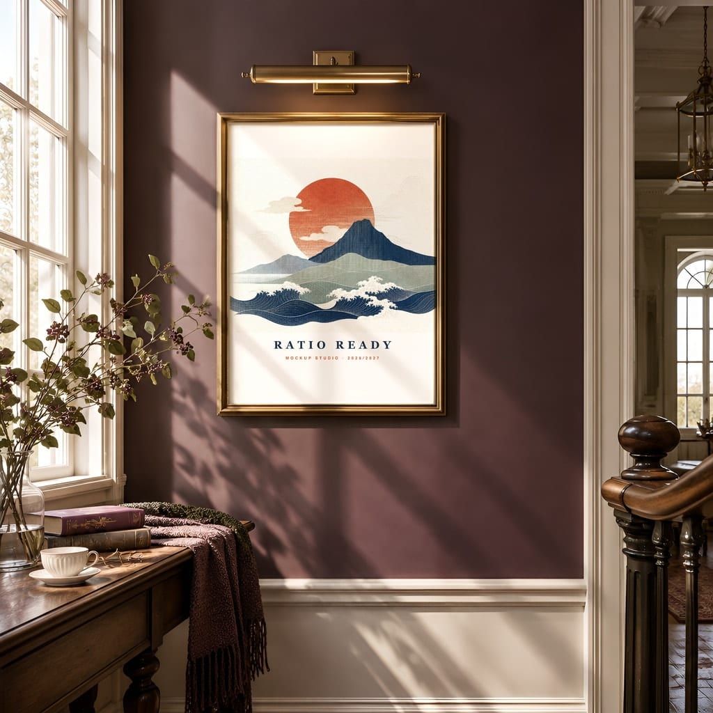 Dark Academia Frame Mockup Bundle — Library and Study Gallery Wall PSD Templates (40 Scenes): mockup scene 18 of 40