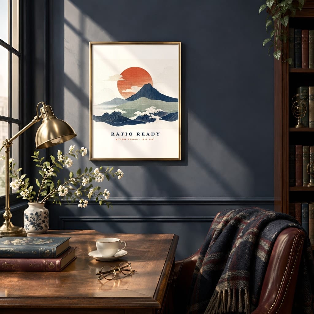 Dark Academia Frame Mockup Bundle — Library and Study Gallery Wall PSD Templates (40 Scenes): mockup scene 22 of 40