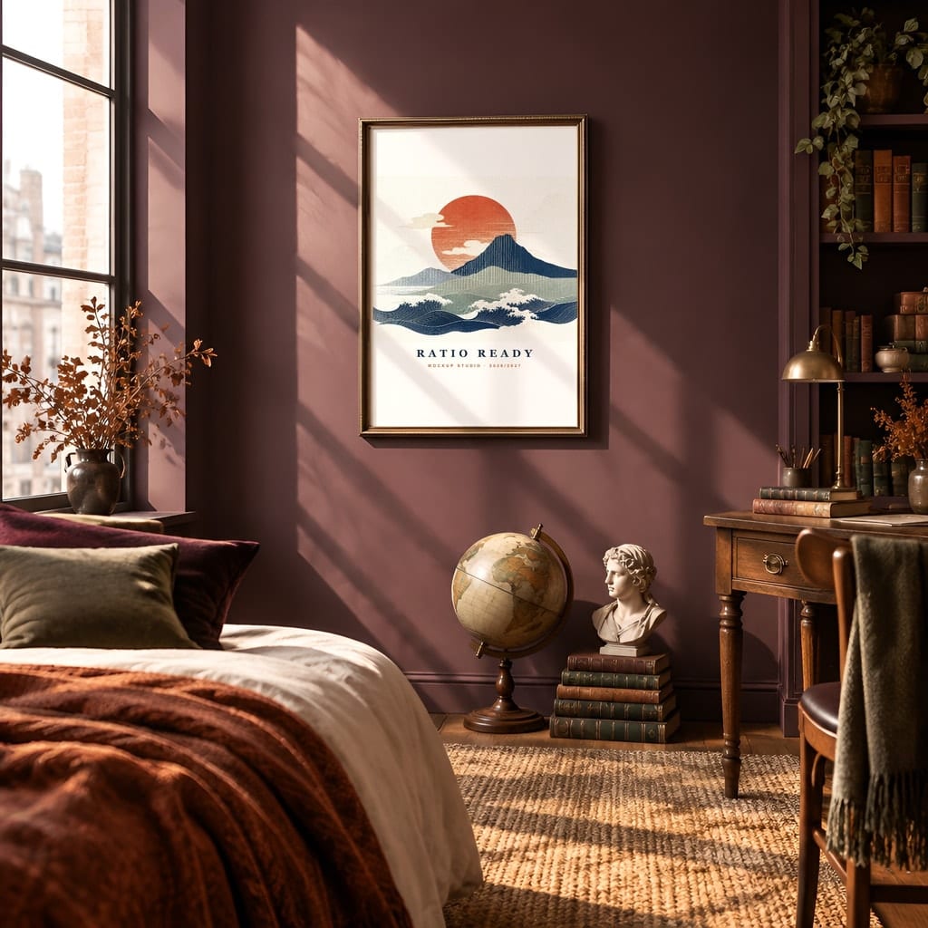 Dark Academia Frame Mockup Bundle — Library and Study Gallery Wall PSD Templates (40 Scenes): mockup scene 24 of 40