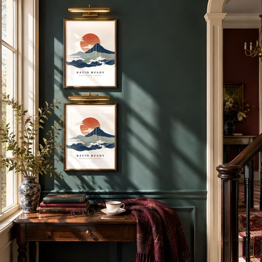 Dark Academia Frame Mockup Bundle — Library and Study Gallery Wall PSD Templates (40 Scenes): mockup scene 30 of 40