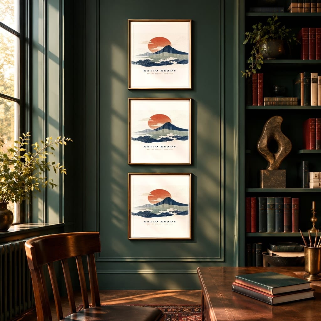 Dark Academia Frame Mockup Bundle — Library and Study Gallery Wall PSD Templates (40 Scenes): mockup scene 35 of 40
