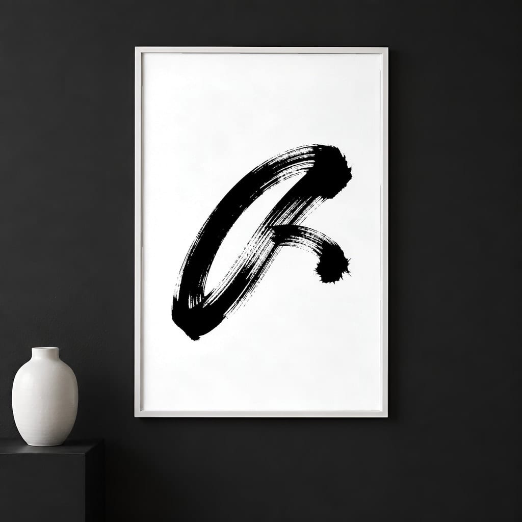 Black and White Frame Mockup Bundle — Minimalist Monochrome Wall Art PSD Templates (40 Scenes) — first mockup scene from the pack