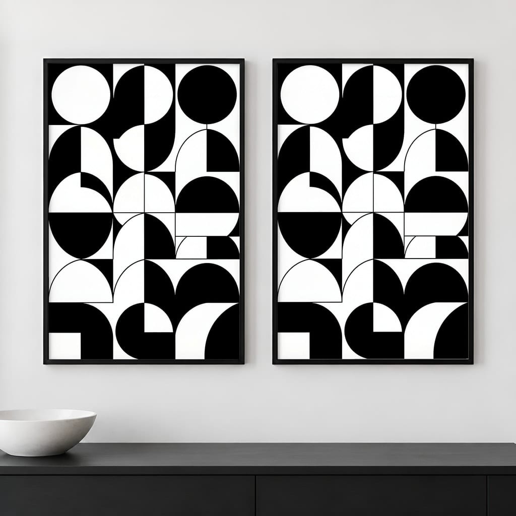 Black and White Frame Mockup Bundle — Minimalist Monochrome Wall Art PSD Templates (40 Scenes): mockup scene 3 of 3