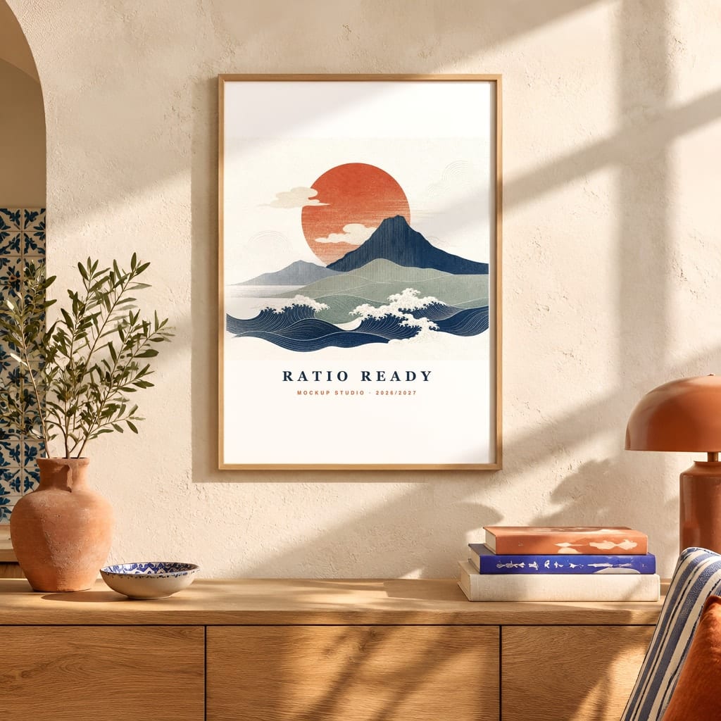 Scene 3 from Hotel Room Wall Art Mockup — Boutique Airbnb Frame PSD Templates (20 Scenes)
