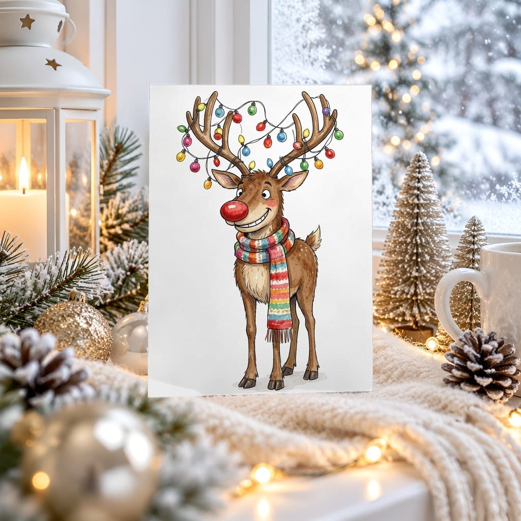 Christmas Card Mockup Bundle — 20 Gold and White 5x7 Greeting Card PSD Mockups: mockup scene 10 of 20