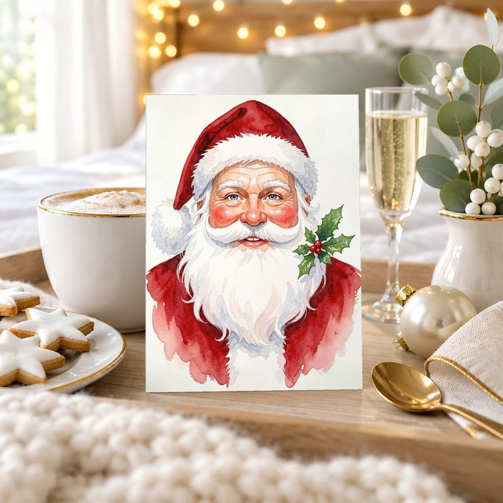 Christmas Card Mockup Bundle — 20 Gold and White 5x7 Greeting Card PSD Mockups: mockup scene 14 of 20