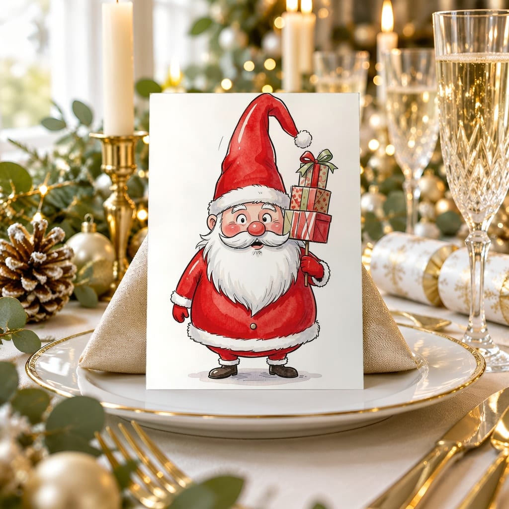 Christmas Card Mockup Bundle — 20 Gold and White 5x7 Greeting Card PSD Mockups: mockup scene 3 of 20