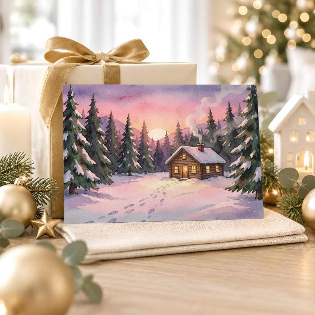 Christmas Card Mockup Bundle — 20 Horizontal 7x5 Photo Card PSD Mockups — first mockup scene from the pack