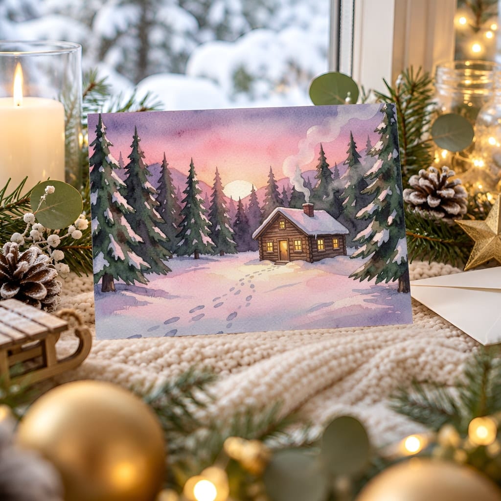 Christmas Card Mockup Bundle — 20 Horizontal 7x5 Photo Card PSD Mockups: mockup scene 11 of 20