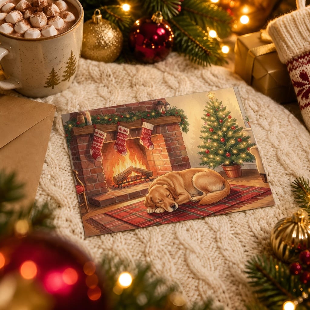 Christmas Card Mockup Bundle — 20 Horizontal 7x5 Photo Card PSD Mockups: mockup scene 15 of 20