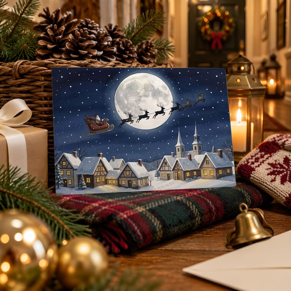 Christmas Card Mockup Bundle — 20 Horizontal 7x5 Photo Card PSD Mockups: mockup scene 17 of 20