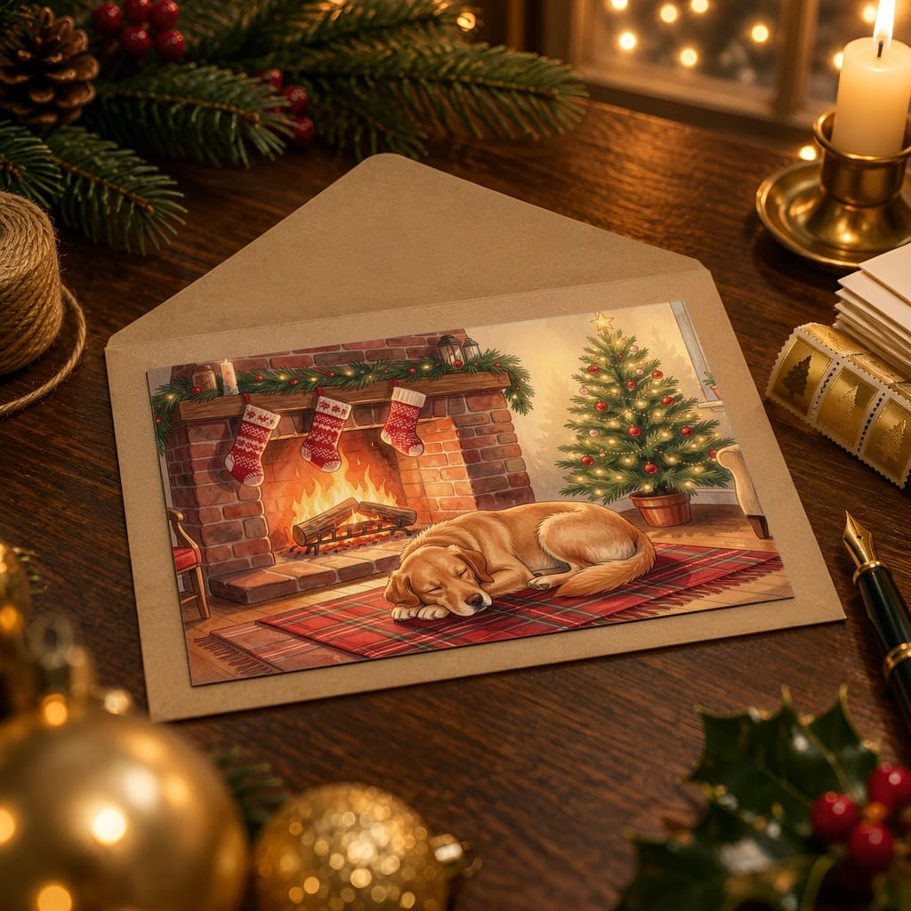 Christmas Card Mockup Bundle — 20 Horizontal 7x5 Photo Card PSD Mockups: mockup scene 18 of 20