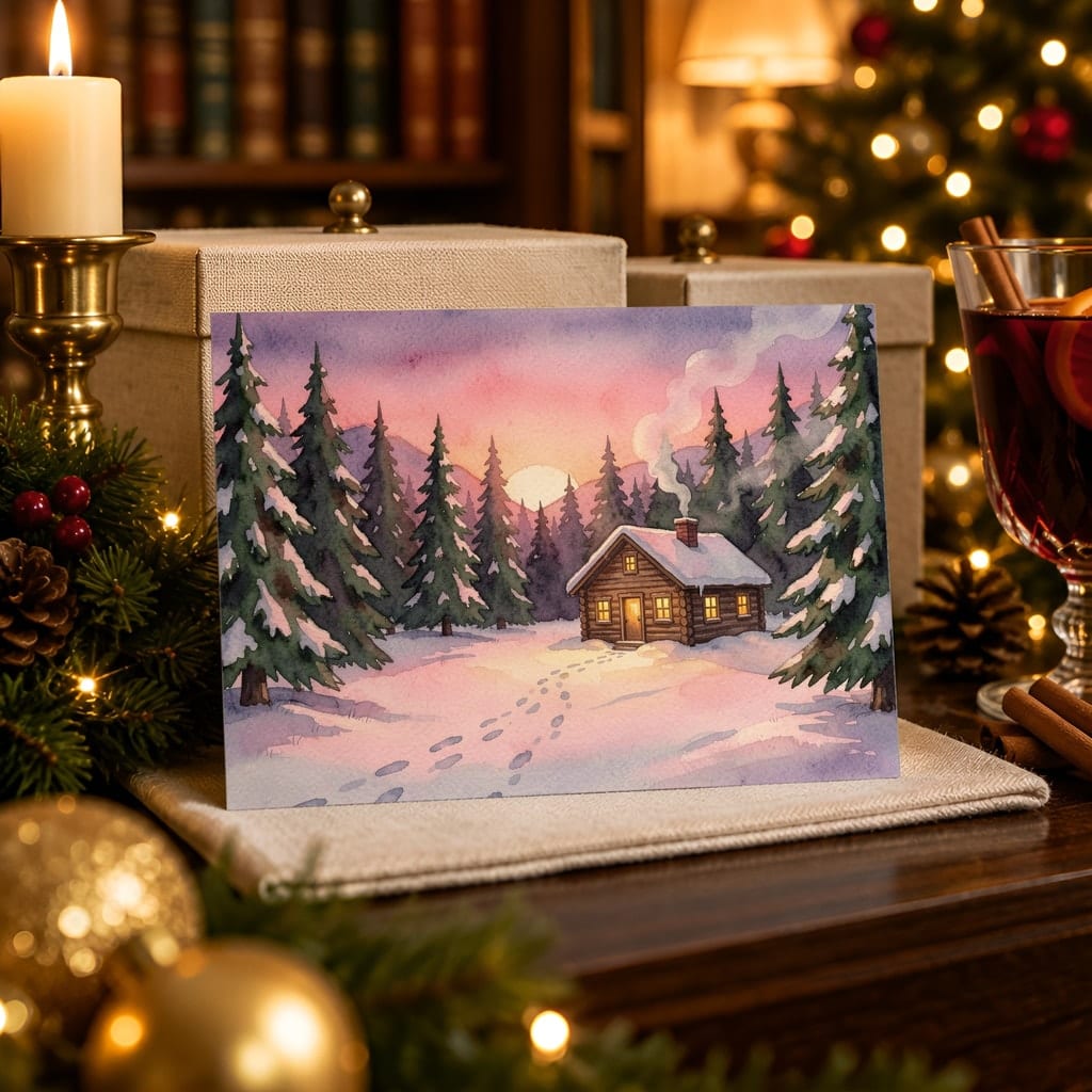 Christmas Card Mockup Bundle — 20 Horizontal 7x5 Photo Card PSD Mockups: mockup scene 20 of 20