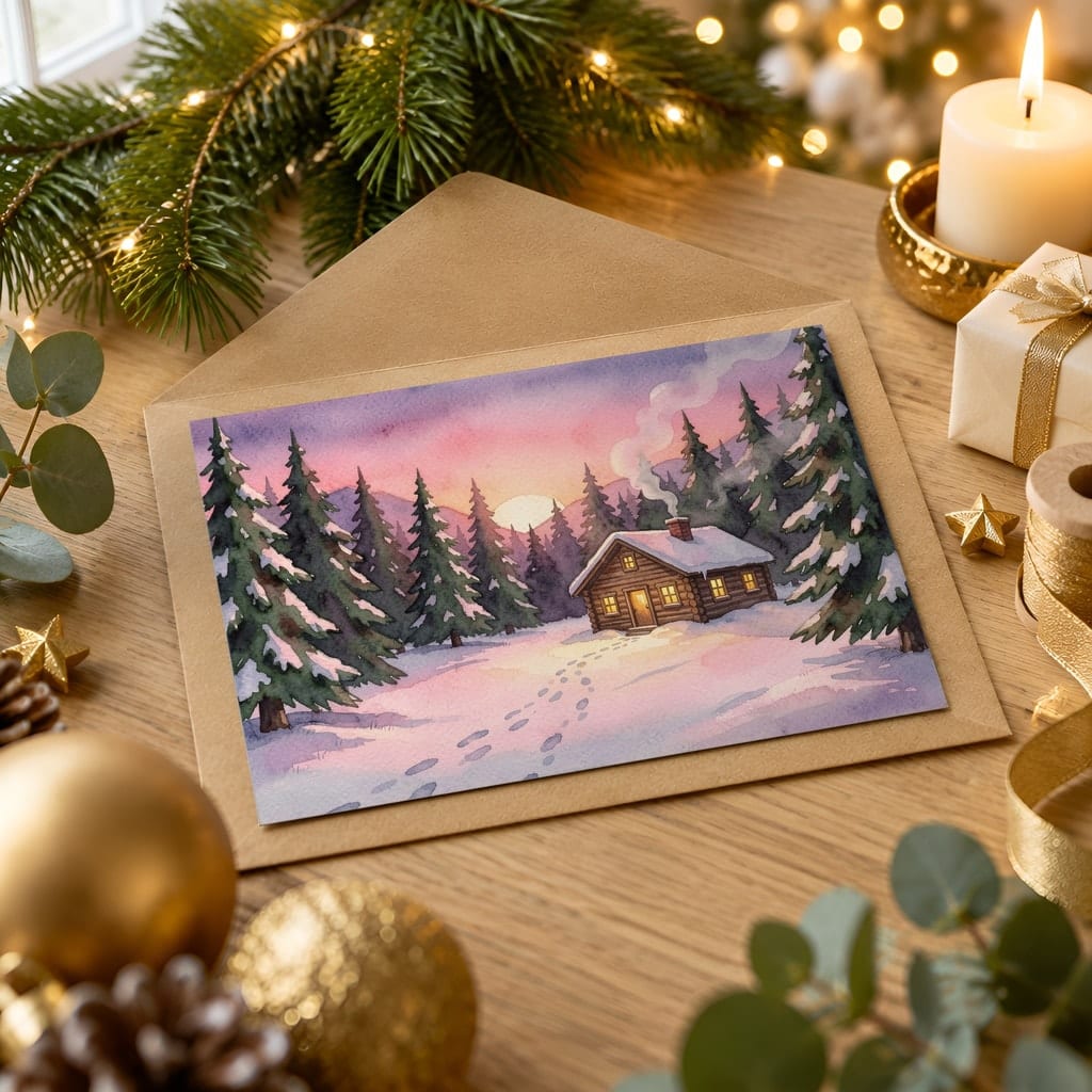 Christmas Card Mockup Bundle — 20 Horizontal 7x5 Photo Card PSD Mockups: mockup scene 3 of 20