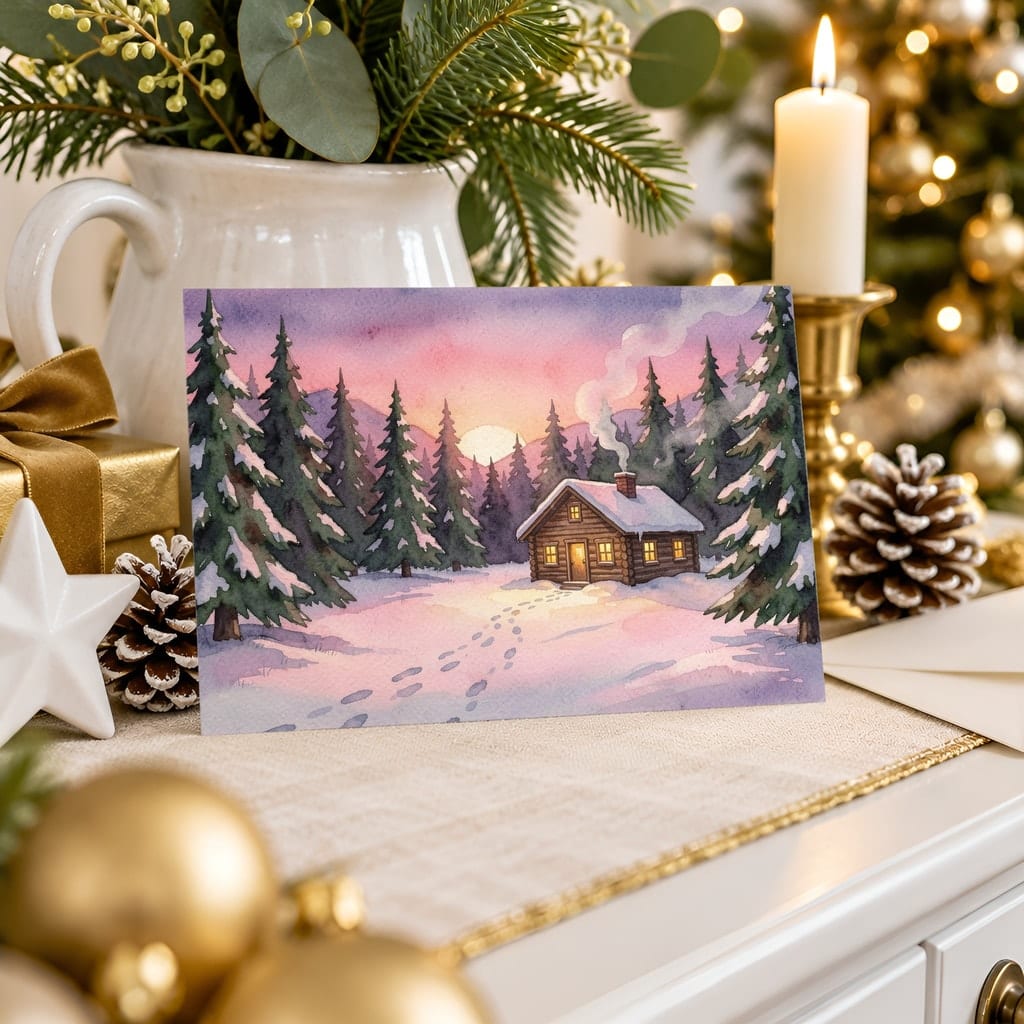 Christmas Card Mockup Bundle — 20 Horizontal 7x5 Photo Card PSD Mockups: mockup scene 6 of 20