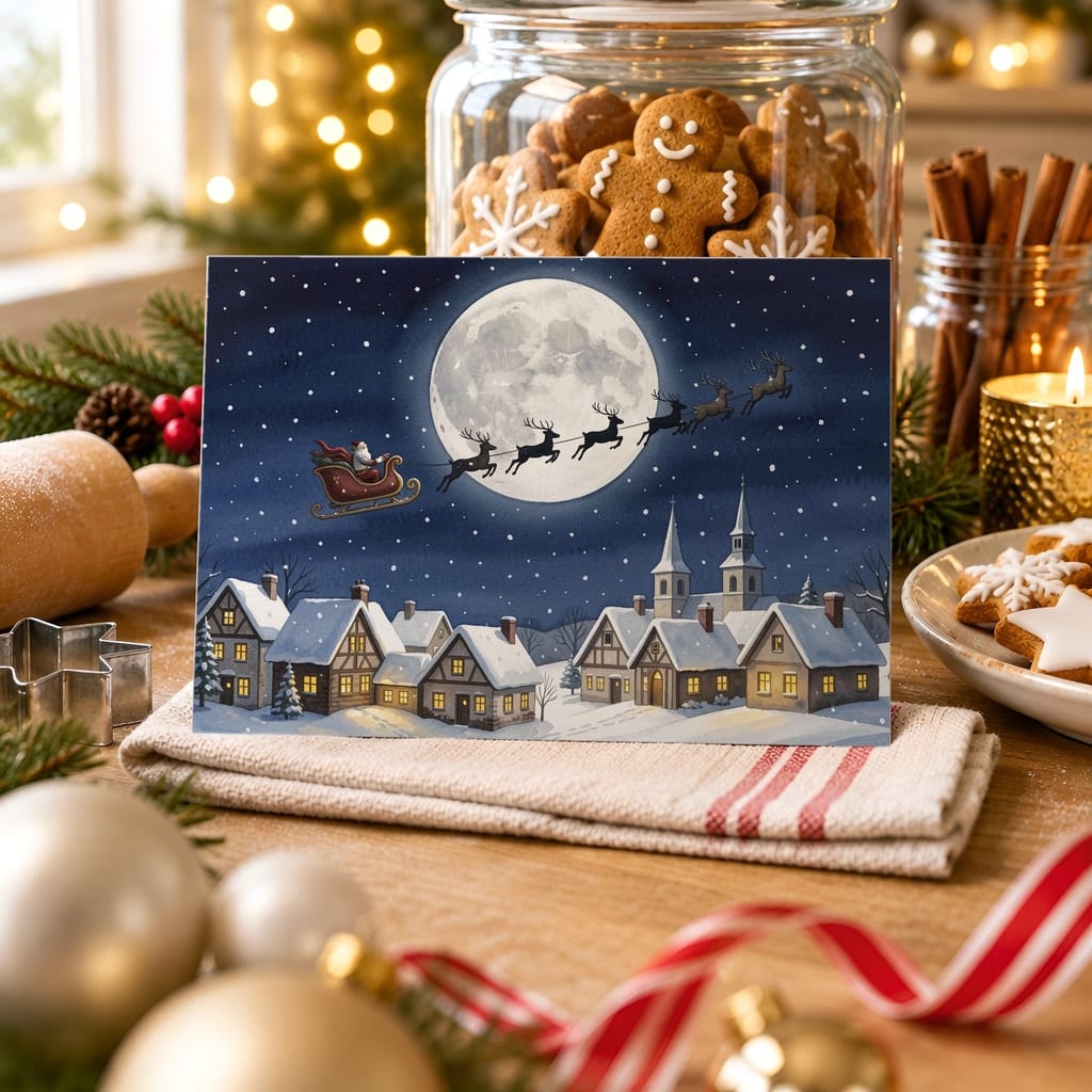 Christmas Card Mockup Bundle — 20 Horizontal 7x5 Photo Card PSD Mockups: mockup scene 9 of 20