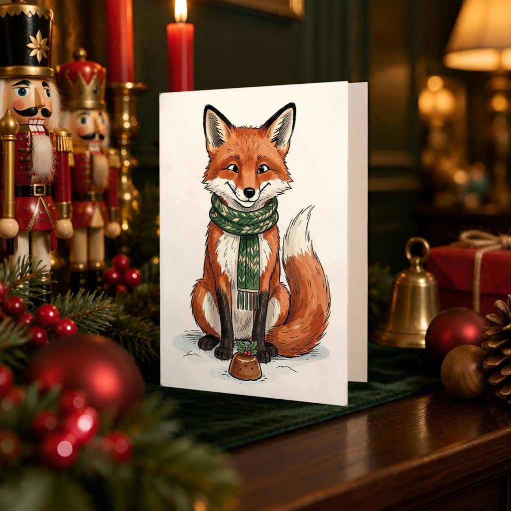Christmas Card Mockup Bundle — 20 Rustic Kraft 5x7 Greeting Card PSD Mockups: mockup scene 16 of 20