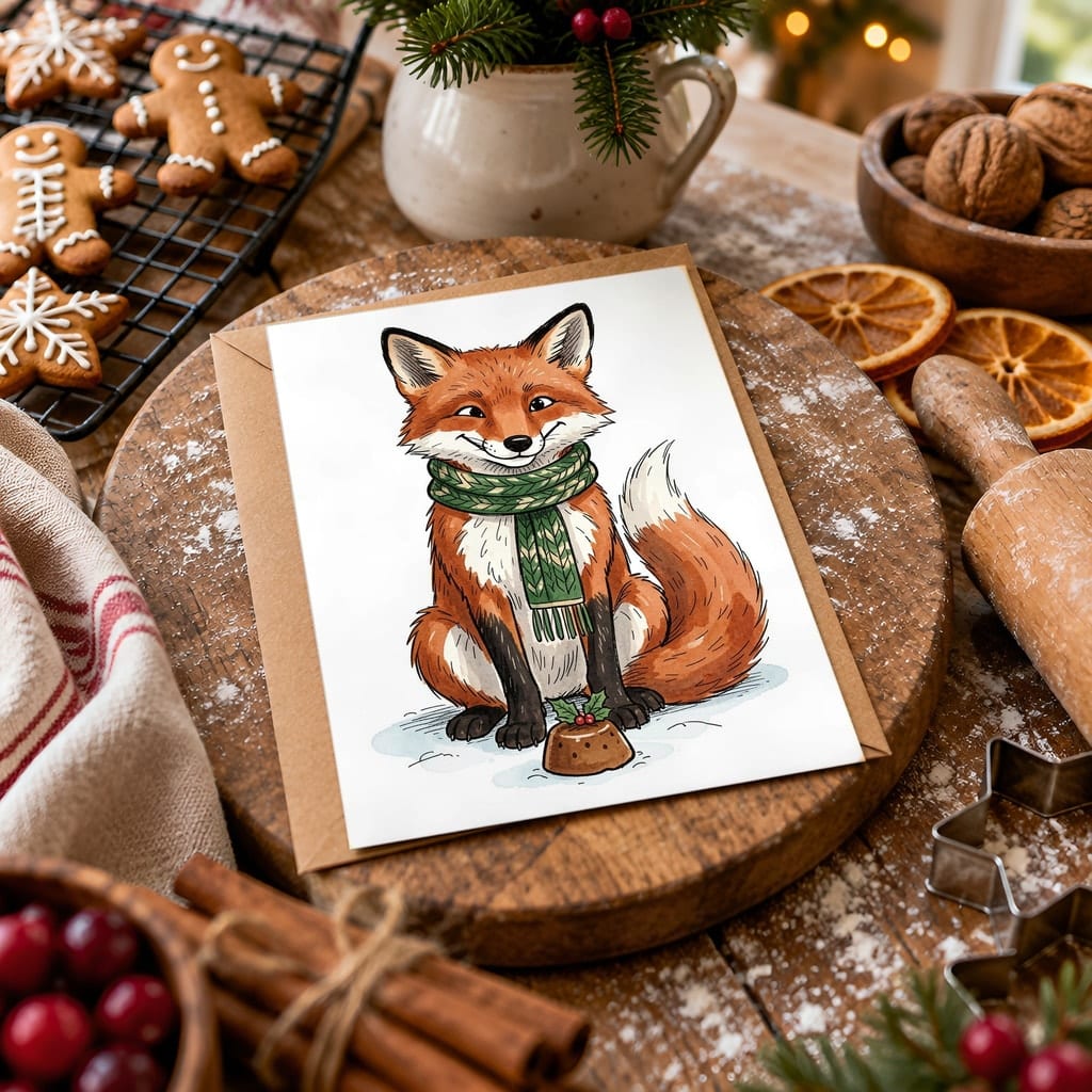 Christmas Card Mockup Bundle — 20 Rustic Kraft 5x7 Greeting Card PSD Mockups: mockup scene 20 of 20