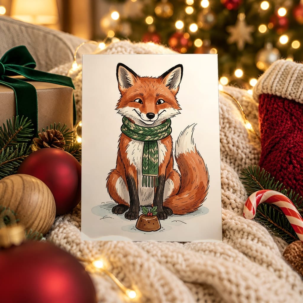 Christmas Card Mockup Bundle — 20 Rustic Kraft 5x7 Greeting Card PSD Mockups: mockup scene 4 of 20