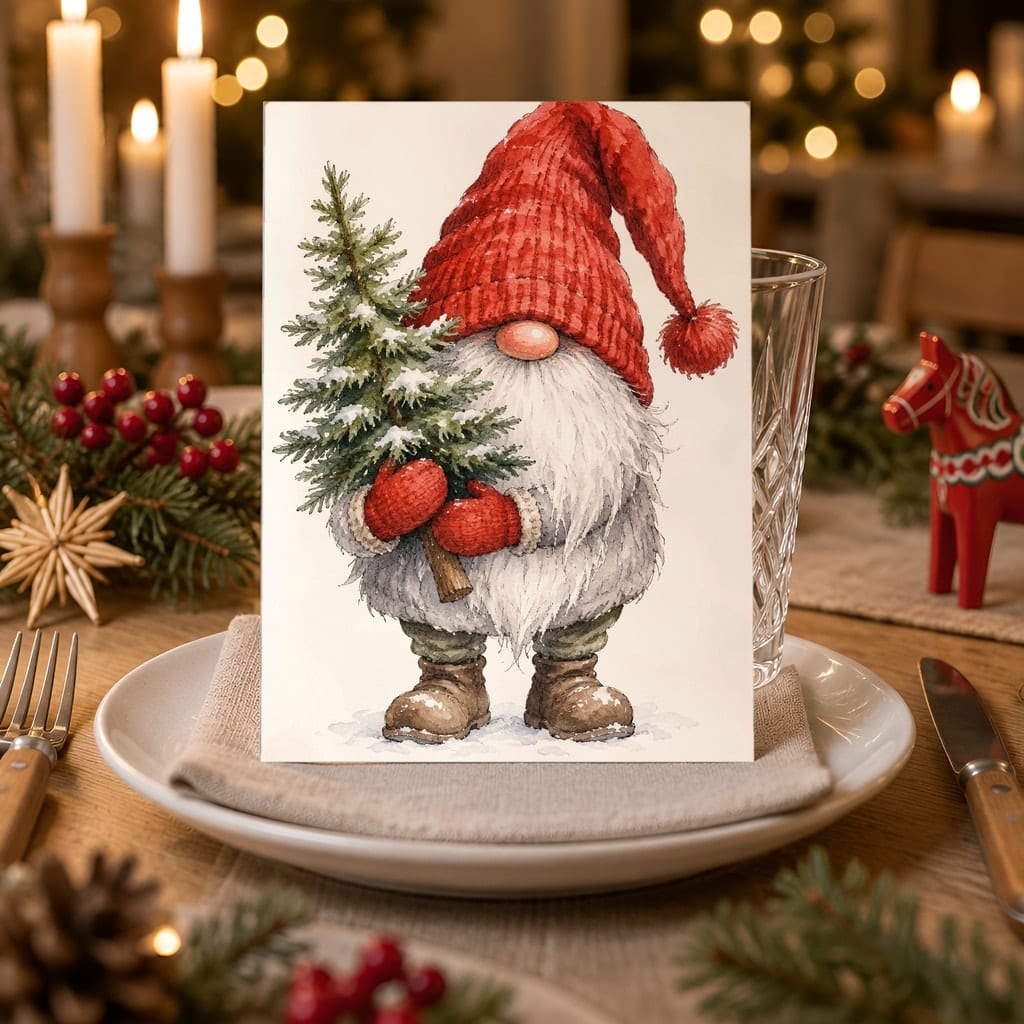 Christmas Card Mockup Bundle — 20 Scandinavian Minimal 5x7 Greeting Card PSD Mockups: mockup scene 14 of 20