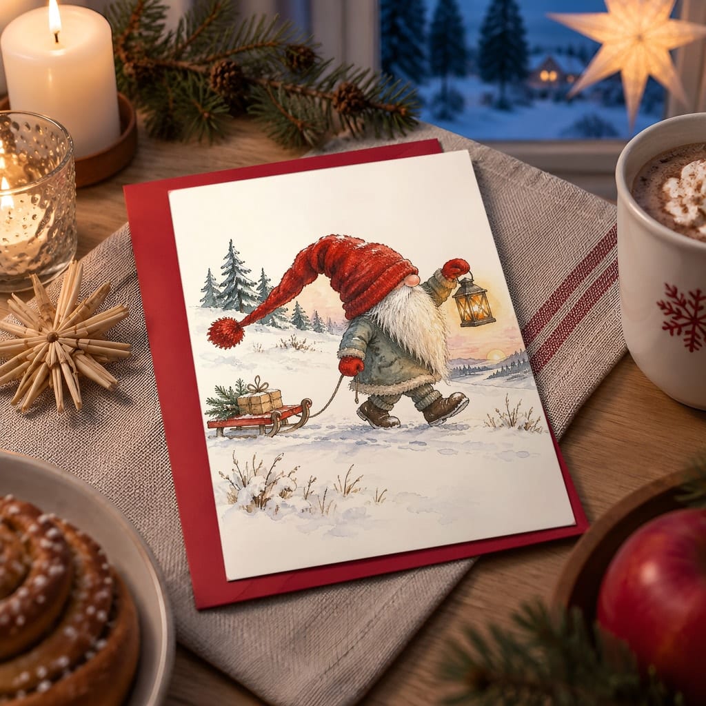 Christmas Card Mockup Bundle — 20 Scandinavian Minimal 5x7 Greeting Card PSD Mockups: mockup scene 17 of 20