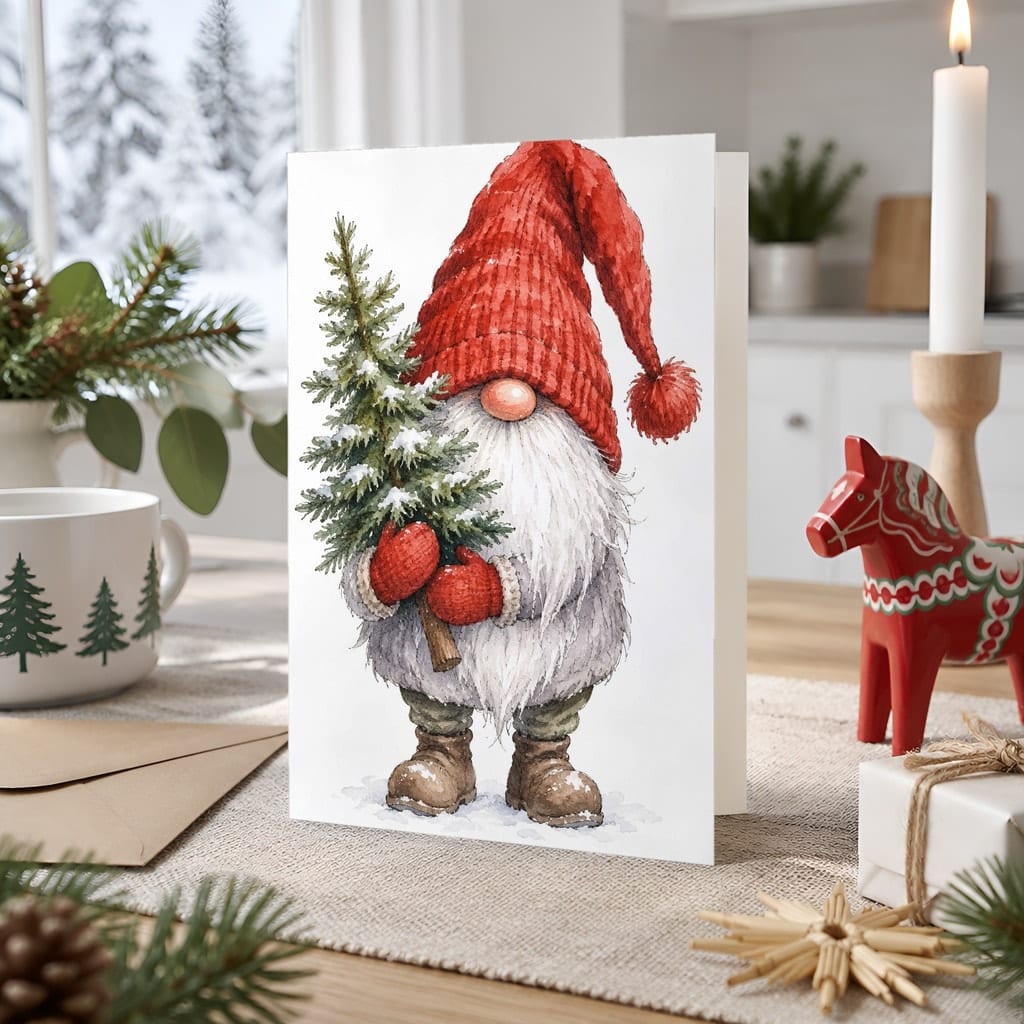 Christmas Card Mockup Bundle — 20 Scandinavian Minimal 5x7 Greeting Card PSD Mockups: mockup scene 3 of 20