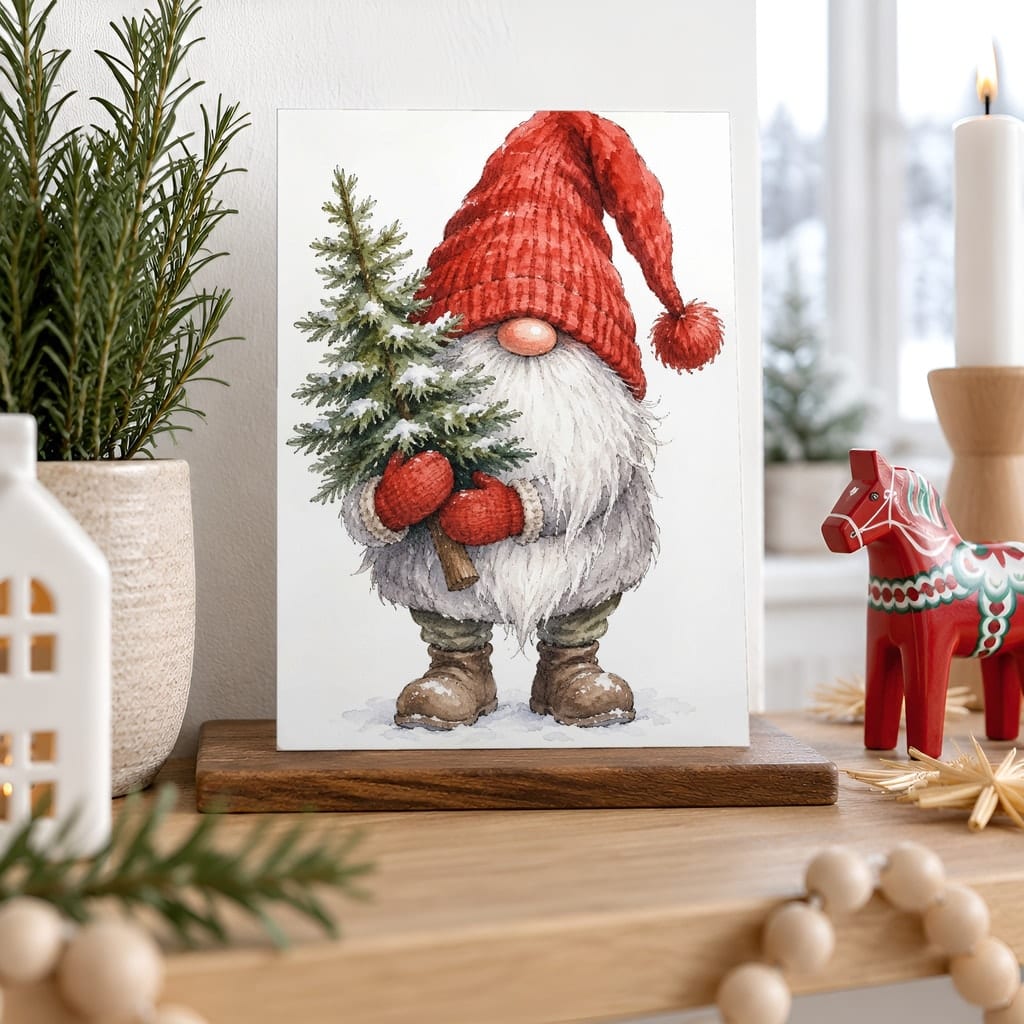 Christmas Card Mockup Bundle — 20 Scandinavian Minimal 5x7 Greeting Card PSD Mockups: mockup scene 5 of 20