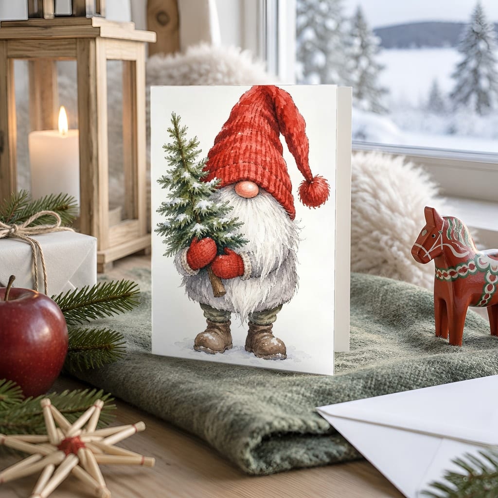 Christmas Card Mockup Bundle — 20 Scandinavian Minimal 5x7 Greeting Card PSD Mockups: mockup scene 6 of 20