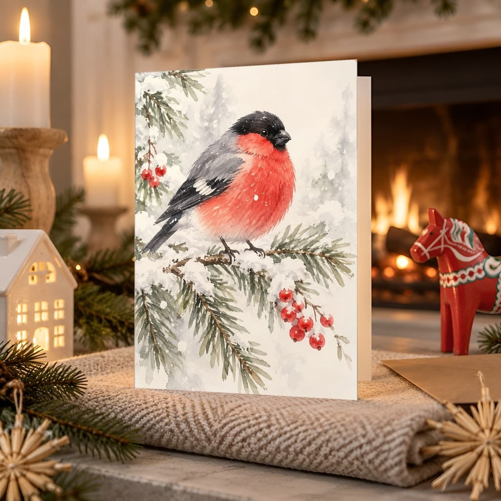 Christmas Card Mockup Bundle — 20 Scandinavian Minimal 5x7 Greeting Card PSD Mockups: mockup scene 9 of 20
