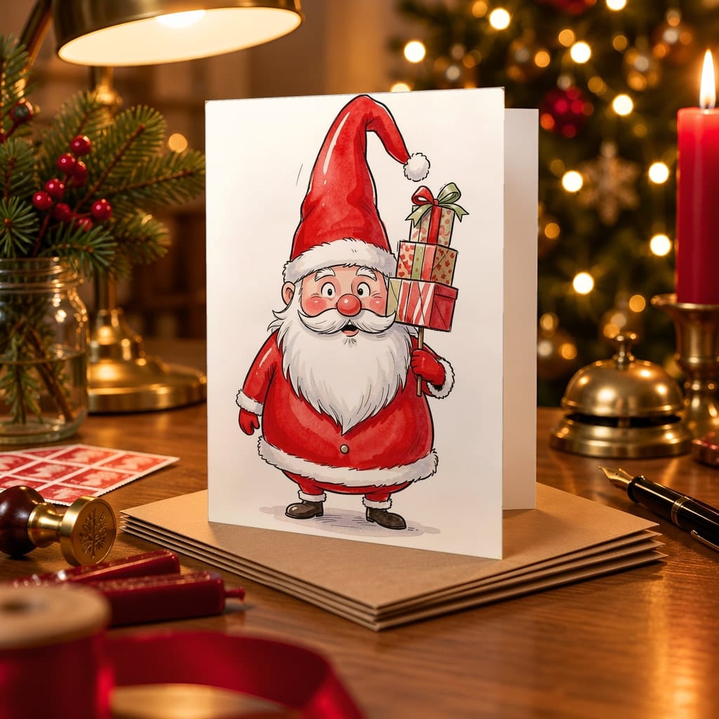 Christmas Card Mockup Bundle — 20 Traditional Red 5x7 Greeting Card PSD Mockups: mockup scene 12 of 20