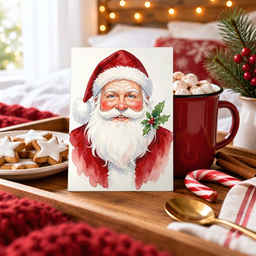 Christmas Card Mockup Bundle — 20 Traditional Red 5x7 Greeting Card PSD Mockups: mockup scene 14 of 20