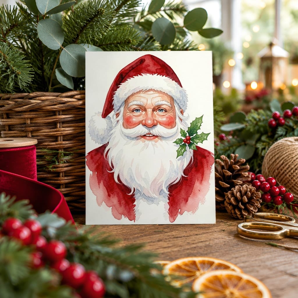 Christmas Card Mockup Bundle — 20 Traditional Red 5x7 Greeting Card PSD Mockups: mockup scene 17 of 20
