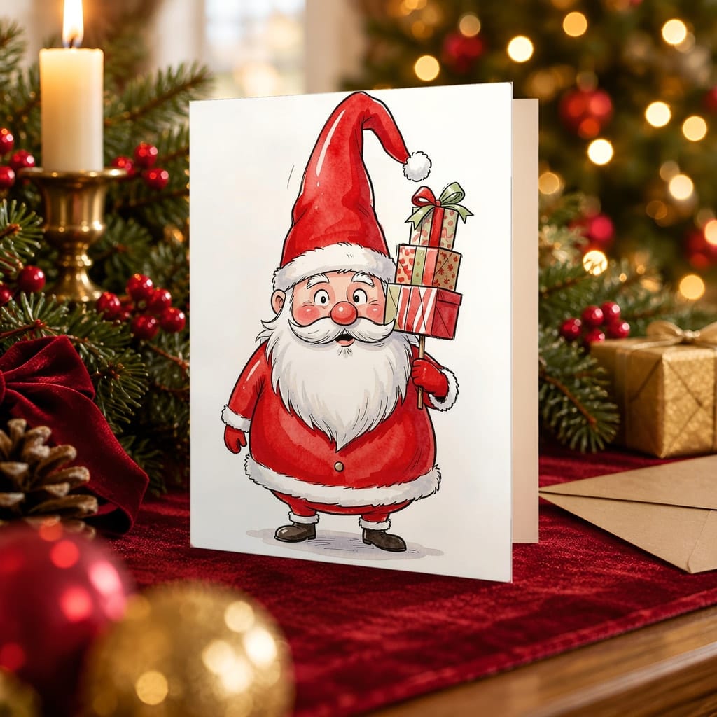 Christmas Card Mockup Bundle — 20 Traditional Red 5x7 Greeting Card PSD Mockups: mockup scene 2 of 20