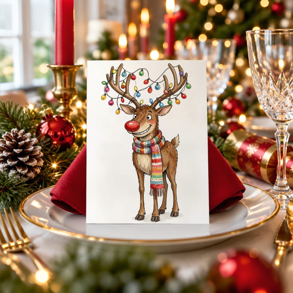 Christmas Card Mockup Bundle — 20 Traditional Red 5x7 Greeting Card PSD Mockups: mockup scene 3 of 20