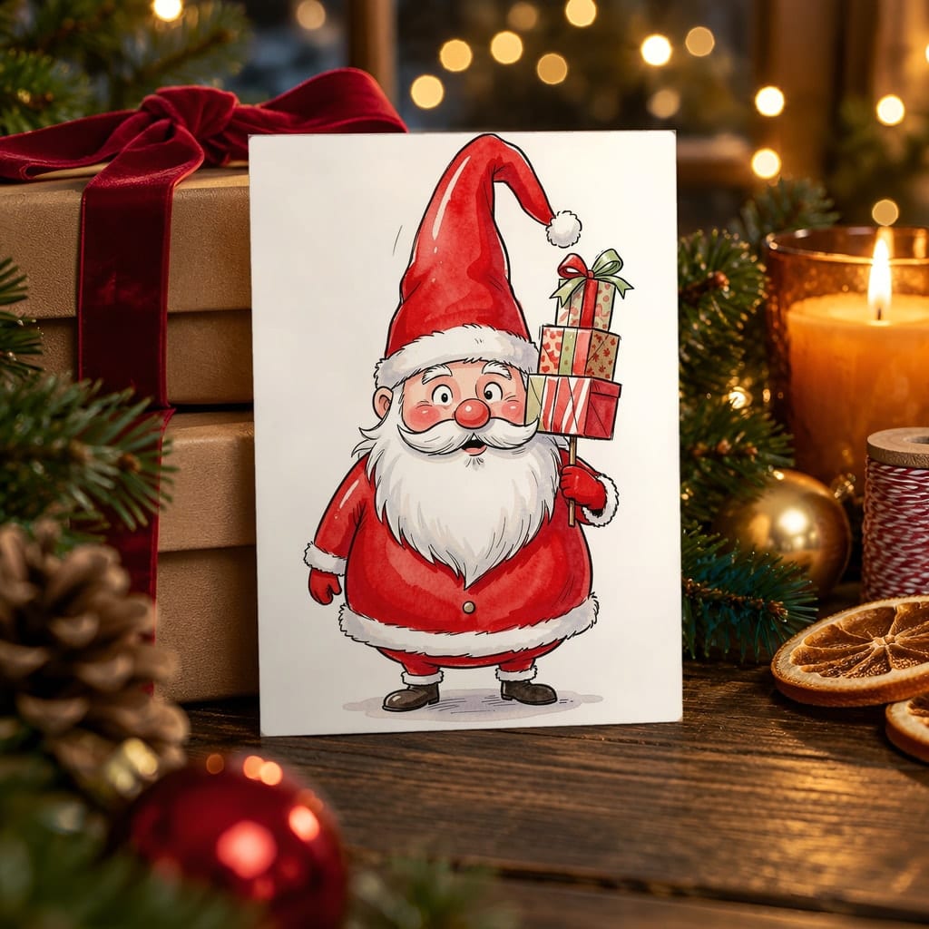Christmas Card Mockup Bundle — 20 Traditional Red 5x7 Greeting Card PSD Mockups: mockup scene 8 of 20