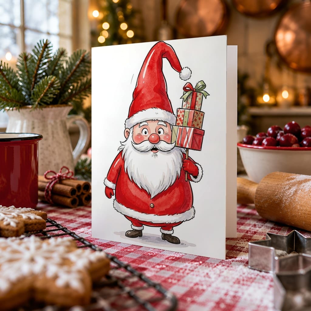 Christmas Card Mockup Bundle — 20 Traditional Red 5x7 Greeting Card PSD Mockups: mockup scene 9 of 20