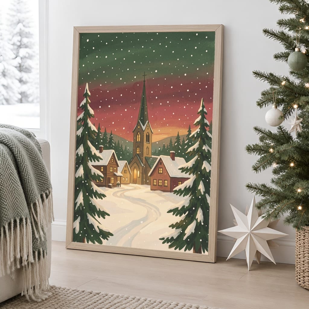 Christmas Frame Mockup Bundle — Holiday Wall Art PSD Templates (40 Scenes): mockup scene 14 of 40