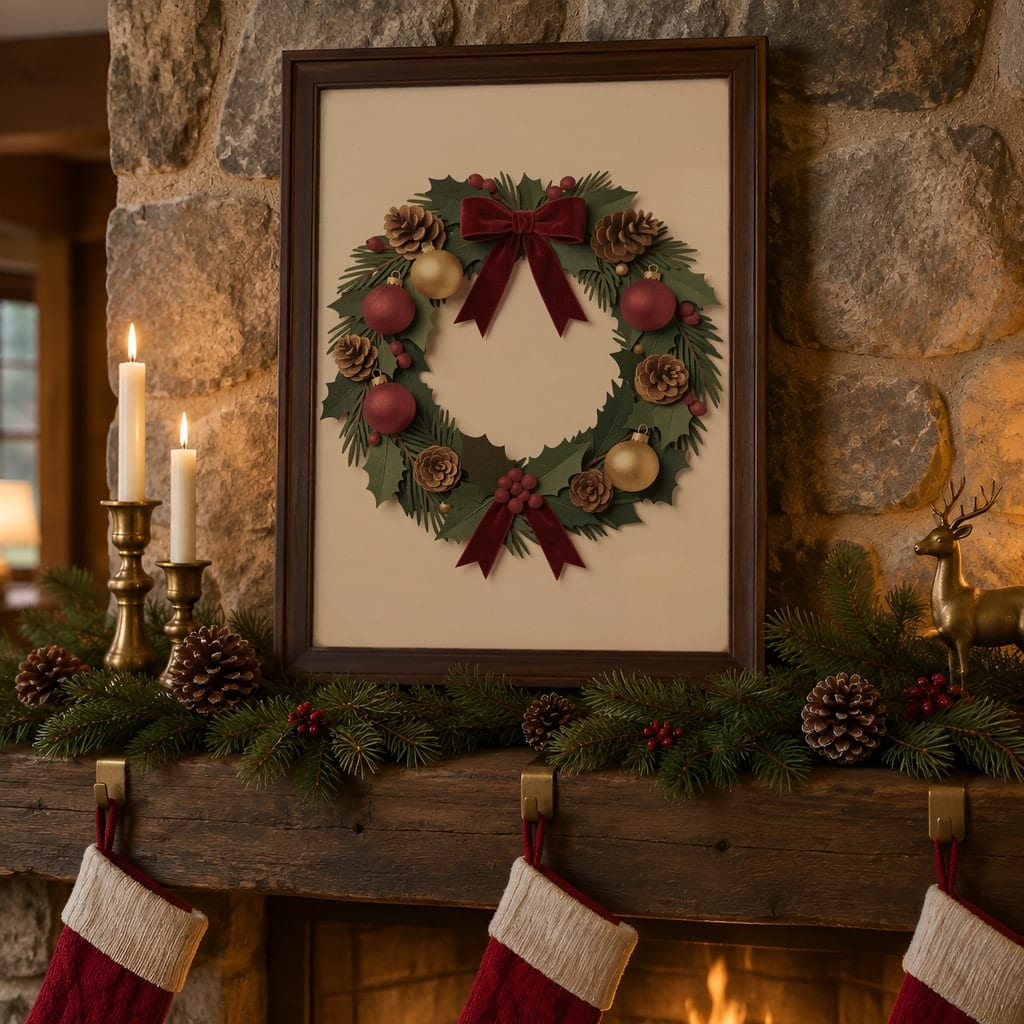 Christmas Frame Mockup Bundle — Holiday Wall Art PSD Templates (40 Scenes): mockup scene 15 of 40