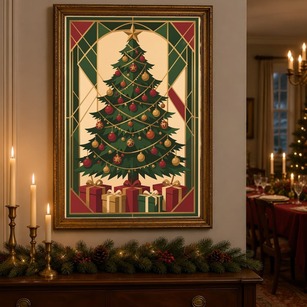 Christmas Frame Mockup Bundle — Holiday Wall Art PSD Templates (40 Scenes): mockup scene 17 of 40