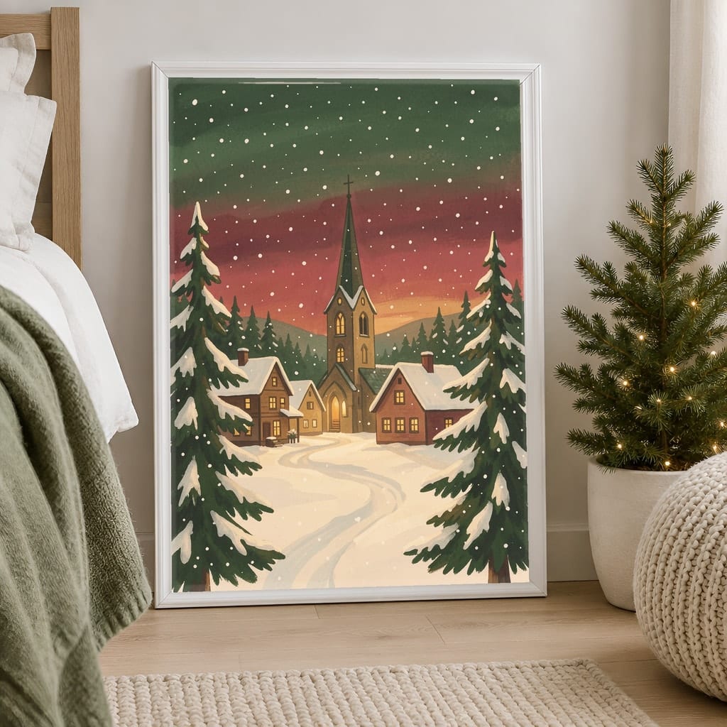 Christmas Frame Mockup Bundle — Holiday Wall Art PSD Templates (40 Scenes): mockup scene 18 of 40