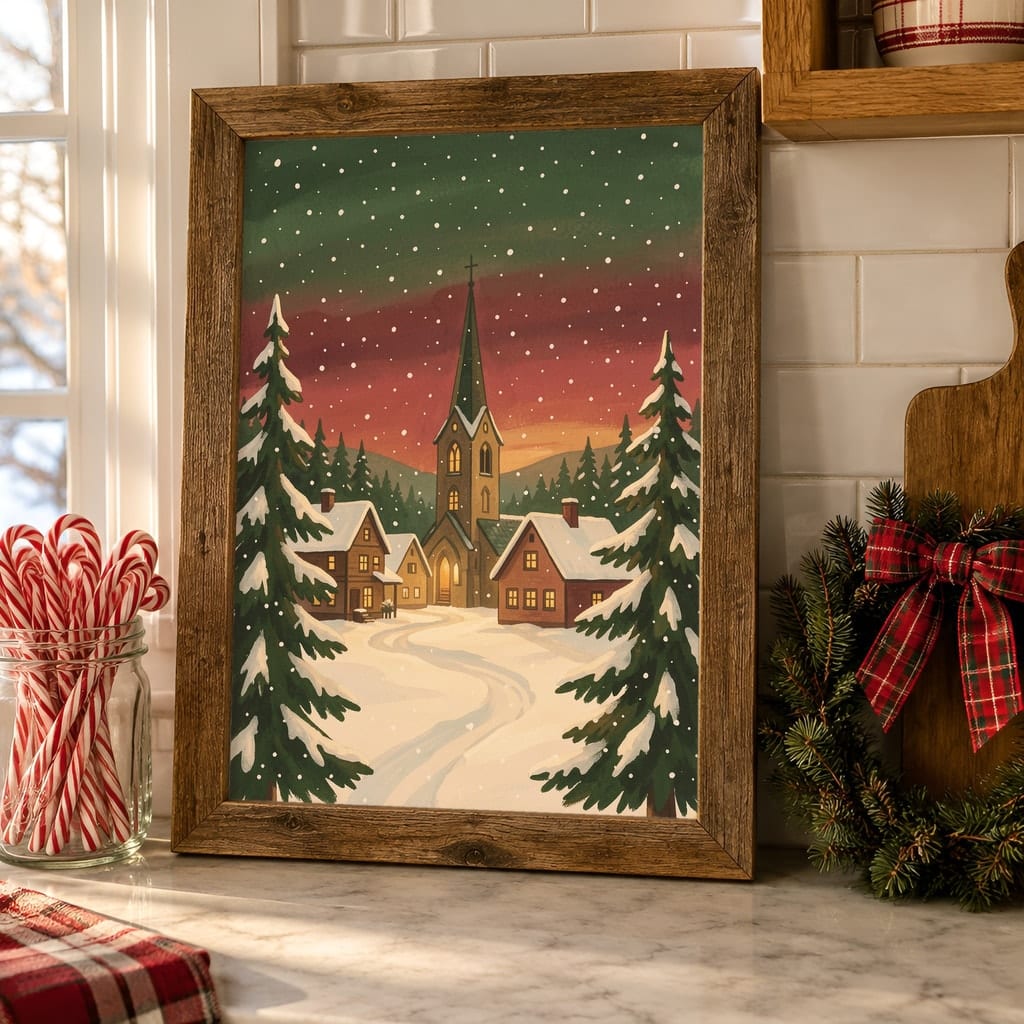 Christmas Frame Mockup Bundle — Holiday Wall Art PSD Templates (40 Scenes): mockup scene 19 of 40