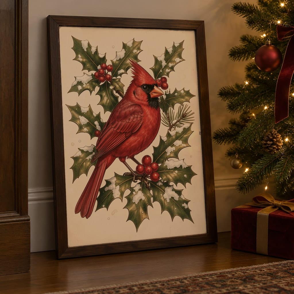 Christmas Frame Mockup Bundle — Holiday Wall Art PSD Templates (40 Scenes): mockup scene 26 of 40