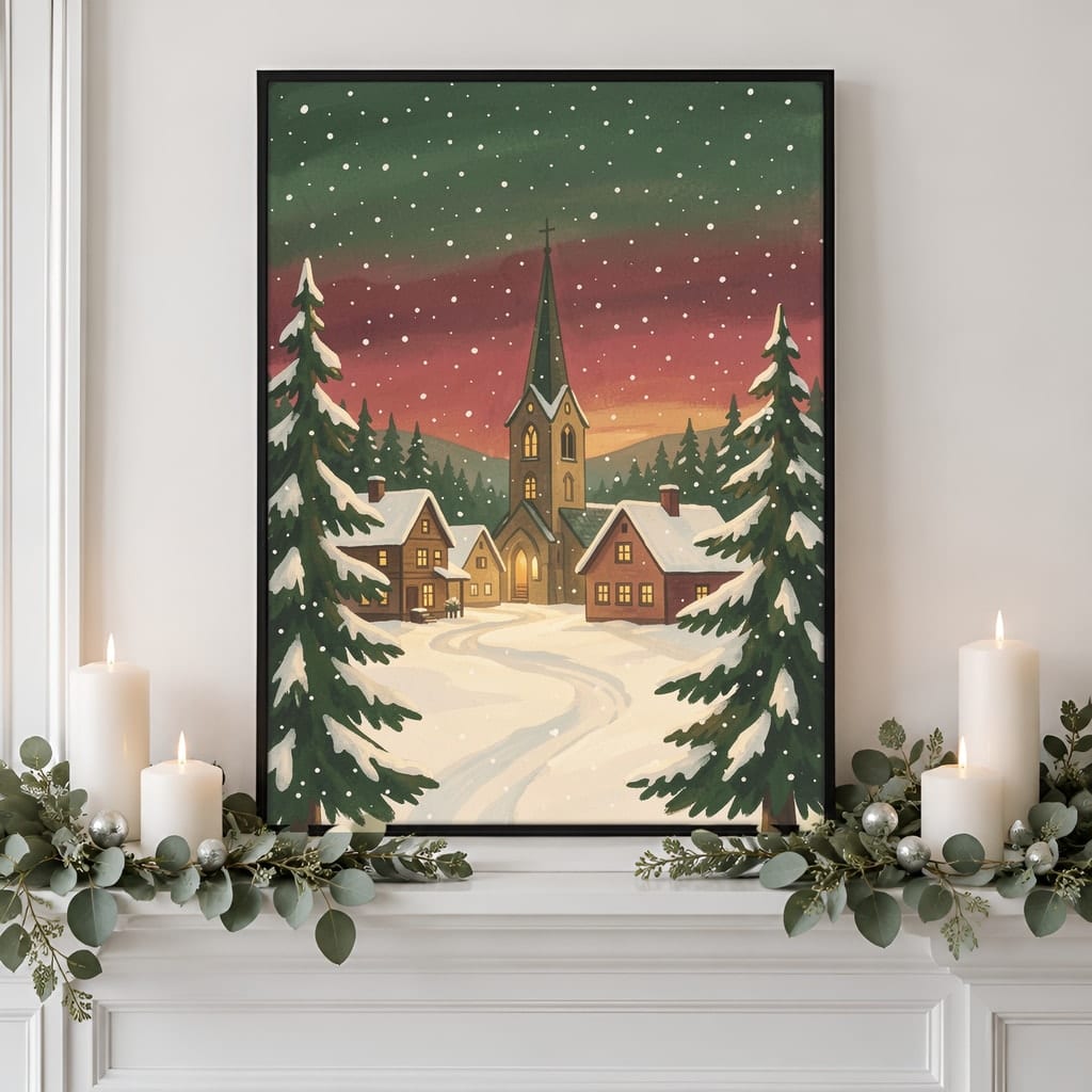 Christmas Frame Mockup Bundle — Holiday Wall Art PSD Templates (40 Scenes): mockup scene 27 of 40
