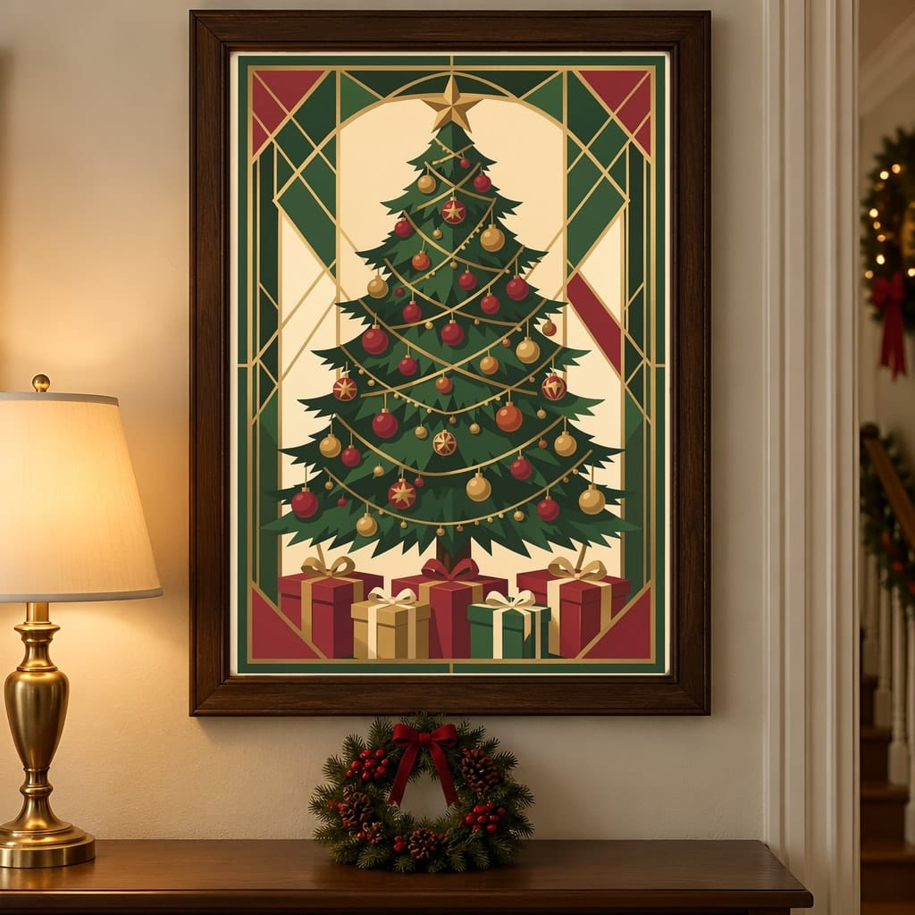 Christmas Frame Mockup Bundle — Holiday Wall Art PSD Templates (40 Scenes): mockup scene 28 of 40