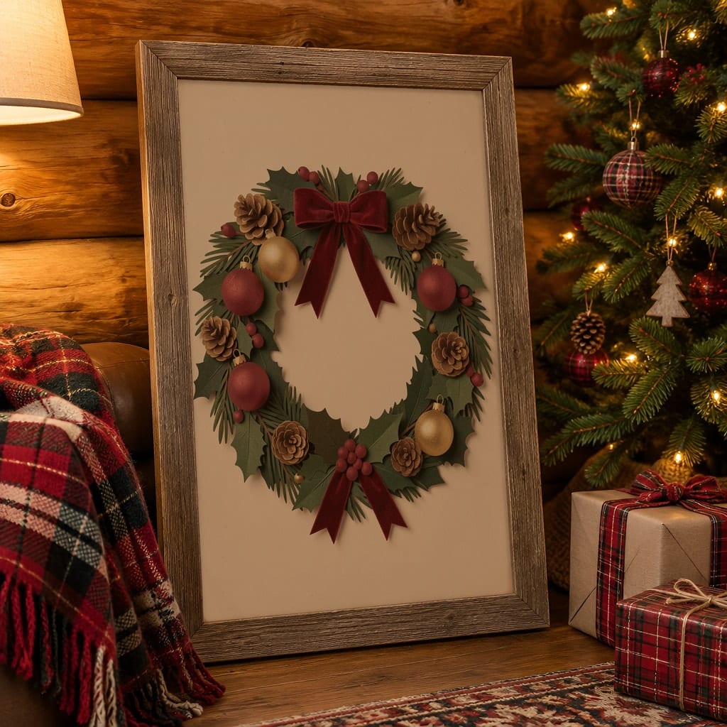 Christmas Frame Mockup Bundle — Holiday Wall Art PSD Templates (40 Scenes): mockup scene 31 of 40