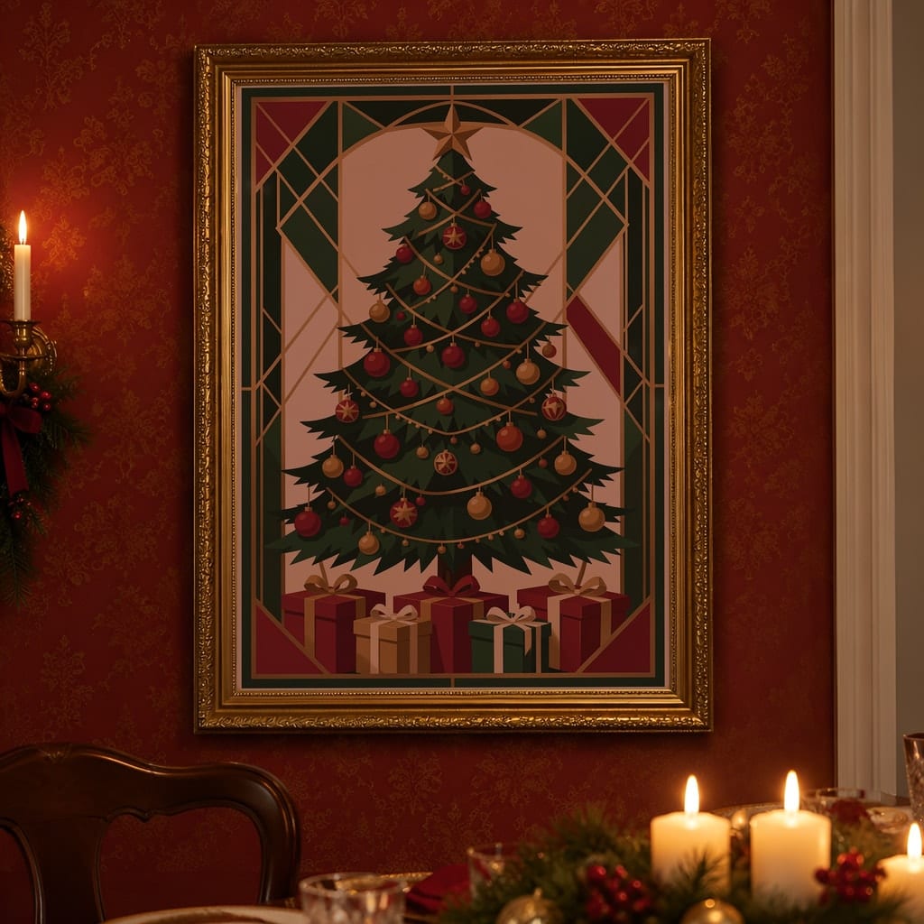 Christmas Frame Mockup Bundle — Holiday Wall Art PSD Templates (40 Scenes): mockup scene 32 of 40