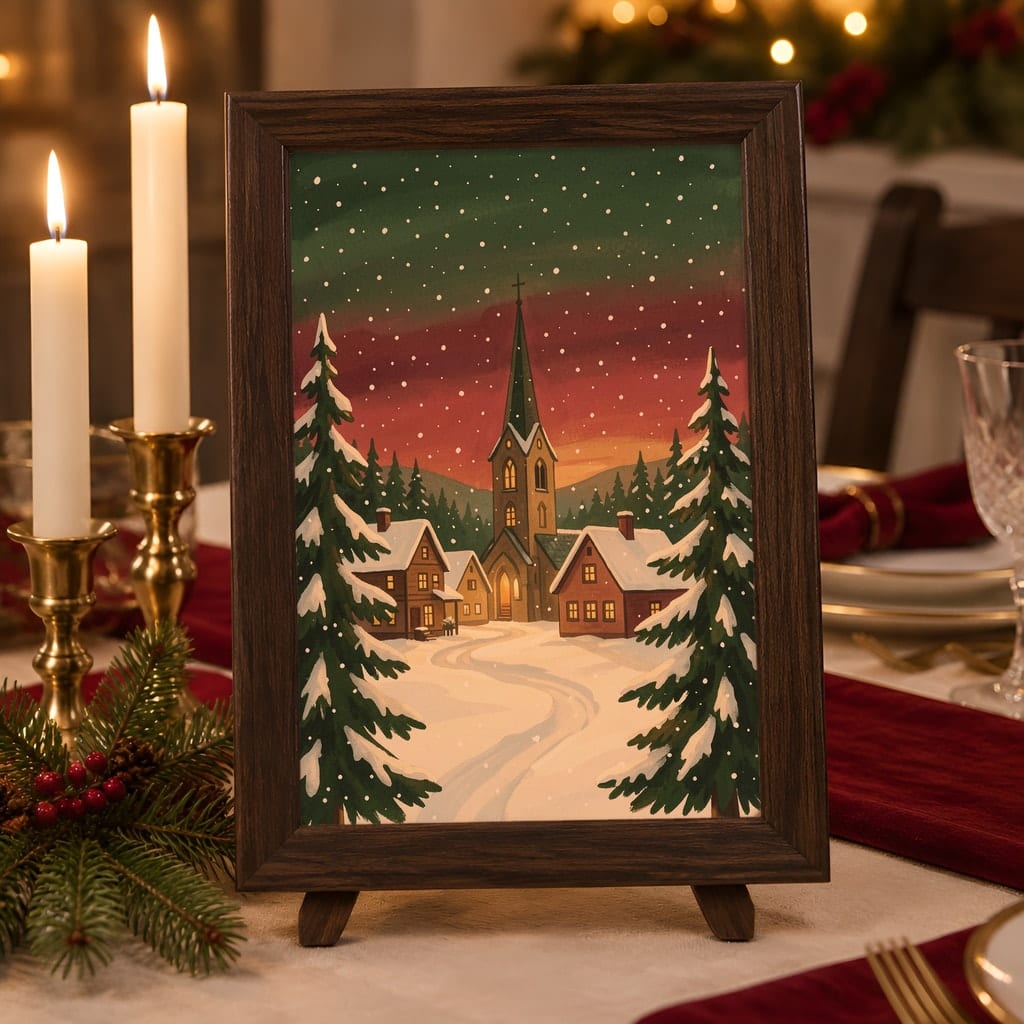 Christmas Frame Mockup Bundle — Holiday Wall Art PSD Templates (40 Scenes): mockup scene 33 of 40