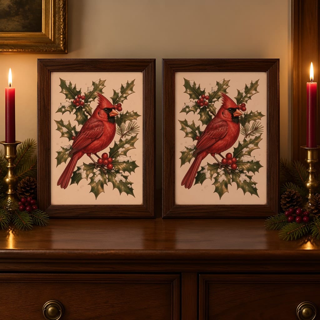 Christmas Frame Mockup Bundle — Holiday Wall Art PSD Templates (40 Scenes): mockup scene 36 of 40