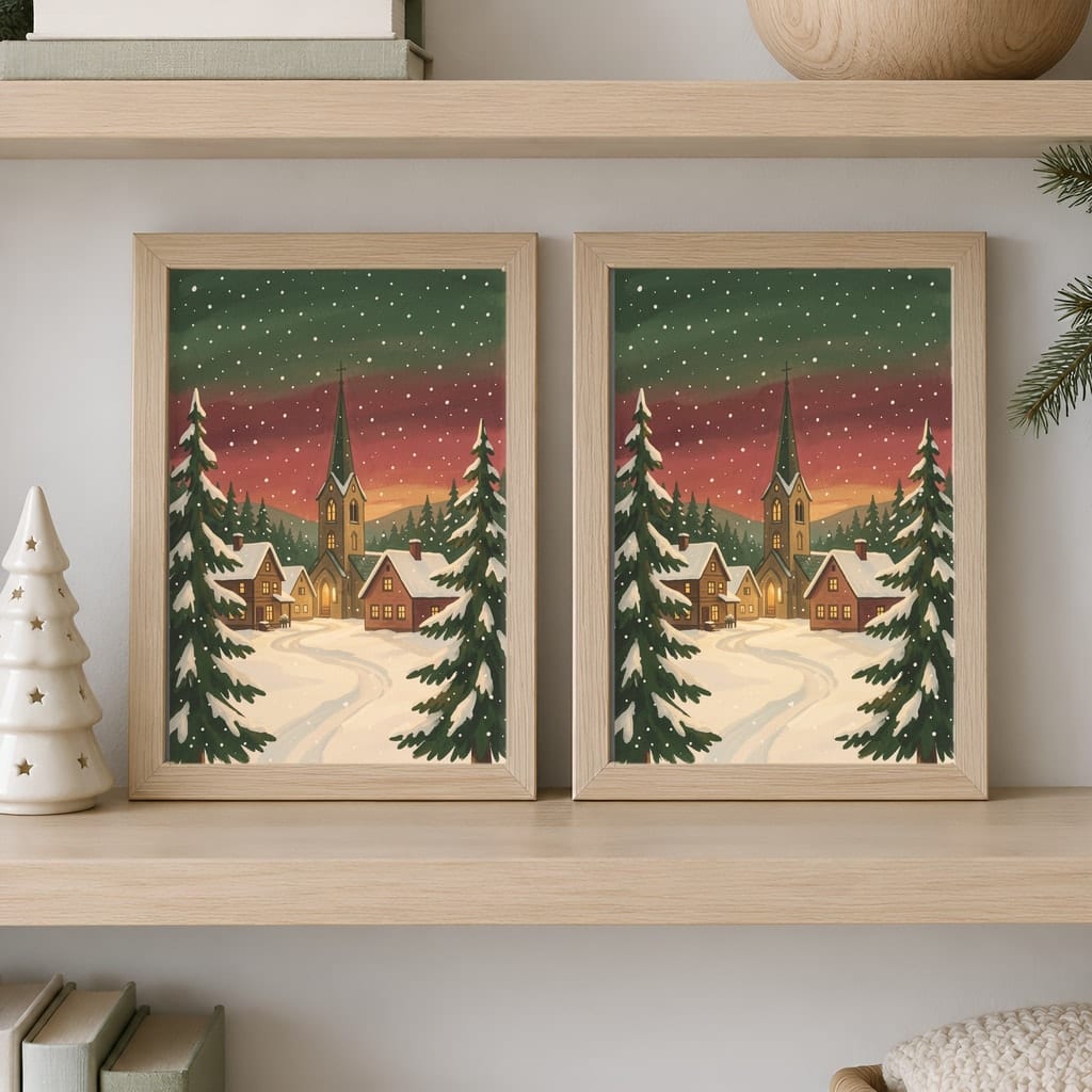 Christmas Frame Mockup Bundle — Holiday Wall Art PSD Templates (40 Scenes): mockup scene 37 of 40