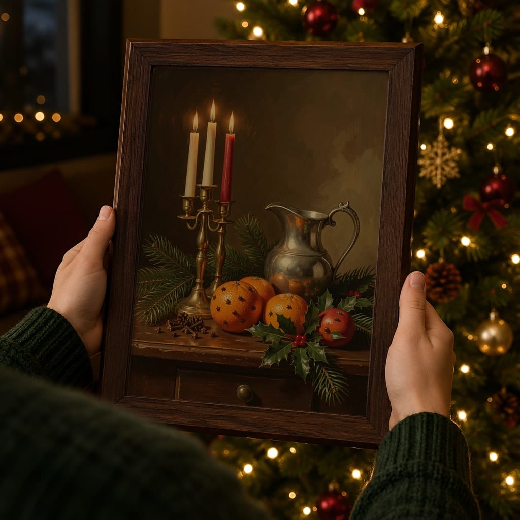 Christmas Frame Mockup Bundle — Holiday Wall Art PSD Templates (40 Scenes): mockup scene 39 of 40